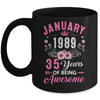Made In 1989 35 Years Old January 35th Birthday Women Mug | teecentury