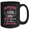 Made In 1989 35 Years Old January 35th Birthday Women Mug | teecentury