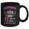 Made In 1990 35 Years Old February 35th Birthday Women Mug | teecentury