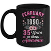 Made In 1990 35 Years Old February 35th Birthday Women Mug | teecentury