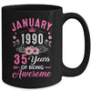 Made In 1990 35 Years Old January 35th Birthday Women Mug | teecentury