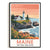 Maine Print Travel Poster Nature Pine Tree State Souvenir Wall Art Landscape Painting Picture Suitable For Home Room Living Room Office Bedroom Decor Unframed | teecentury