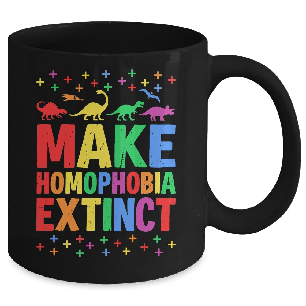 Make Homophobia Extinct Dinosaurs LGBT LGBTQ Gay Pride Month Mug | teecentury