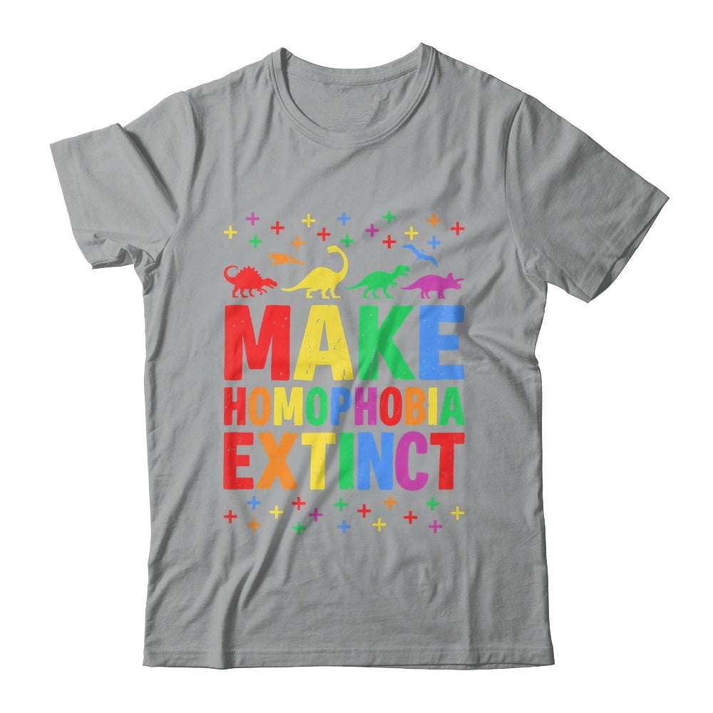 Make Homophobia Extinct Dinosaurs LGBT LGBTQ Gay Pride Month Shirt & Tank Top | teecentury