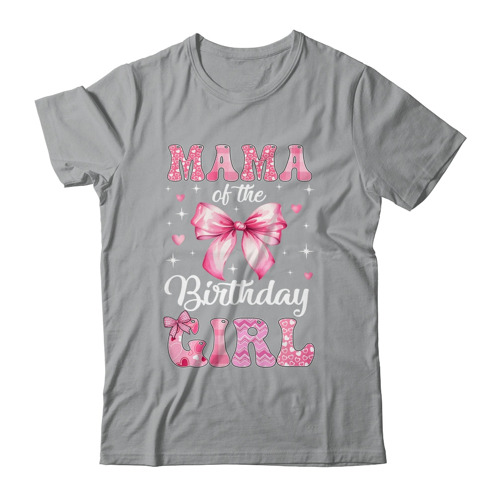 Mama Of Birthday Girl Coquette Bow Matching Family Shirt & Hoodie | teecentury