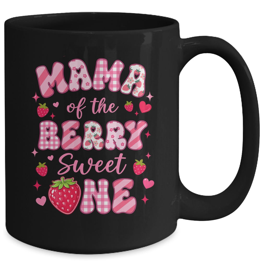 Mama Of The Berry Sweet One Strawberry First Birthday Mug | teecentury