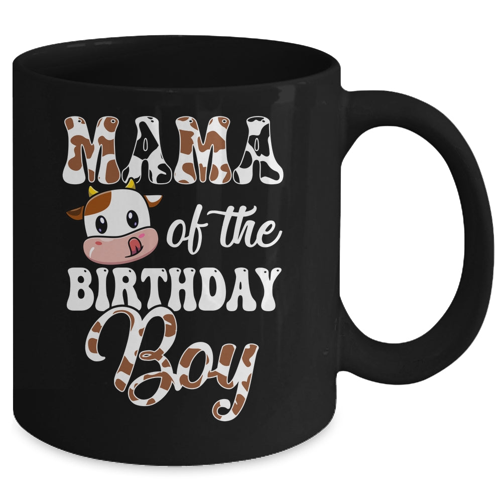 Mama Of The Birthday Boy Mommy Cow Farm 1st Birthday Boy Mug | teecentury