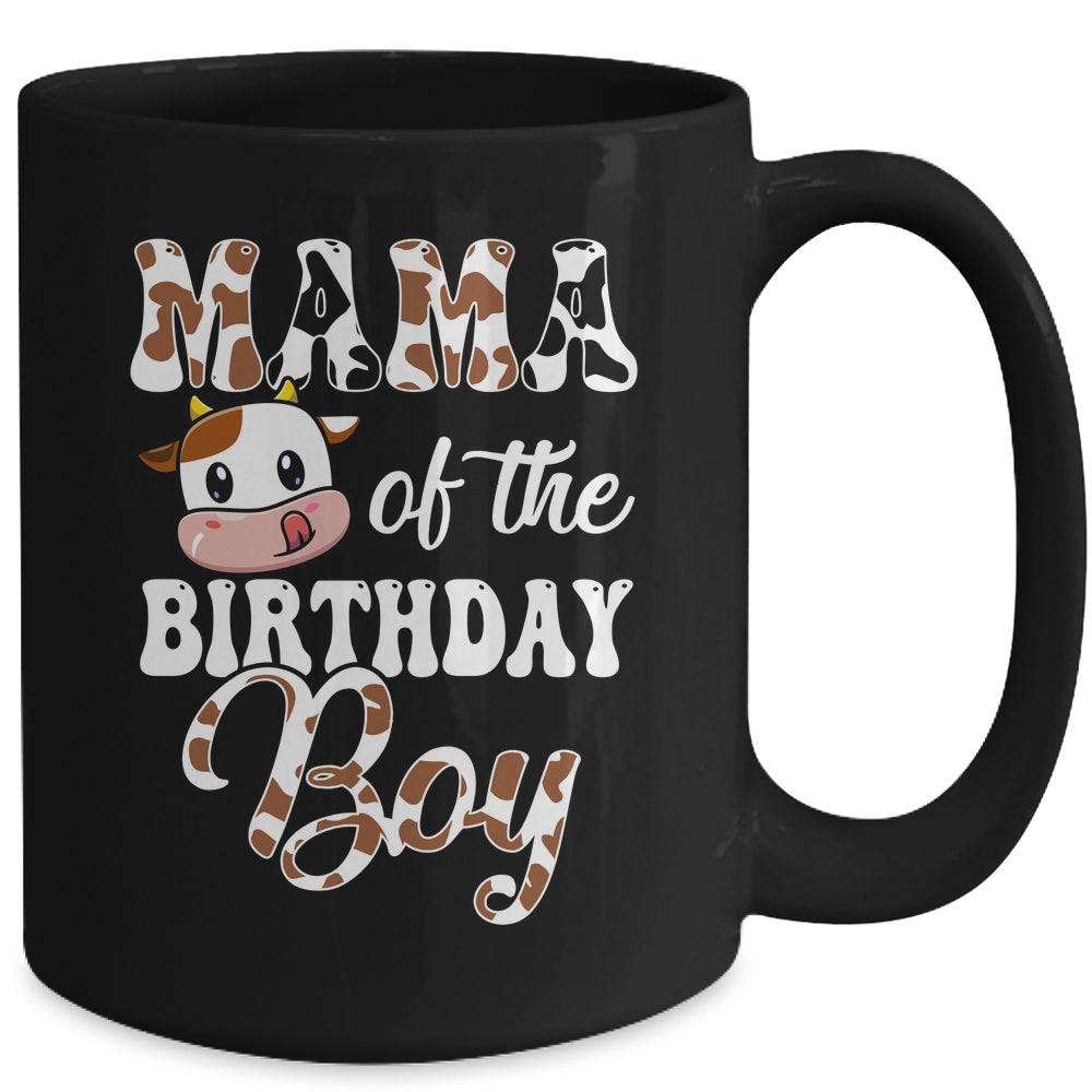 Mama Of The Birthday Boy Mommy Cow Farm 1st Birthday Boy Mug | teecentury