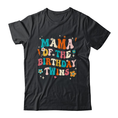 Mama Of The Birthday Twins Boys Girls Party Retro Bday Shirt & Hoodie | teecentury
