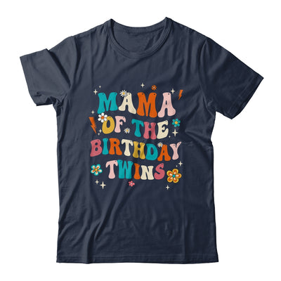 Mama Of The Birthday Twins Boys Girls Party Retro Bday Shirt & Hoodie | teecentury
