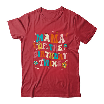 Mama Of The Birthday Twins Boys Girls Party Retro Bday Shirt & Hoodie | teecentury