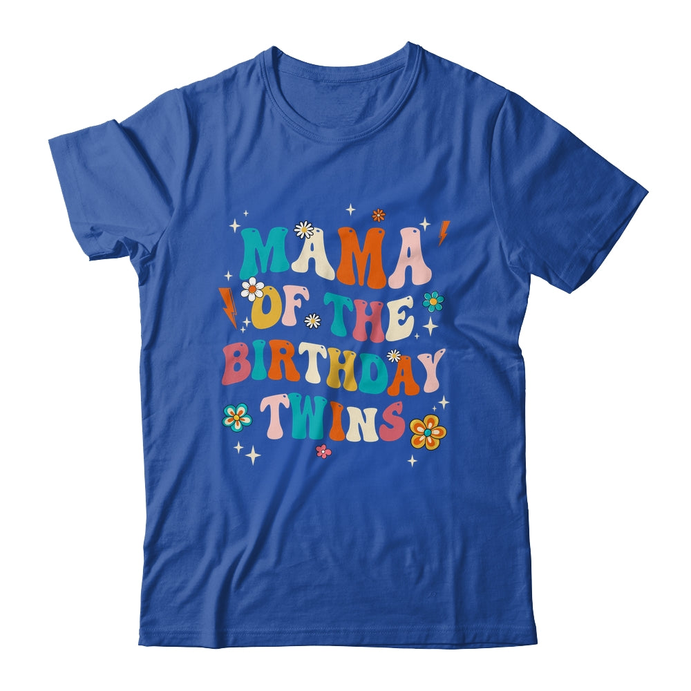 Mama Of The Birthday Twins Boys Girls Party Retro Bday Shirt & Hoodie | teecentury