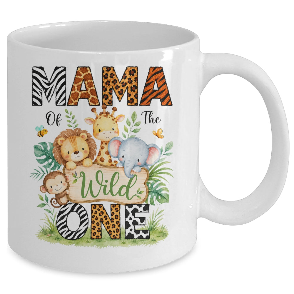 Mama Of The Wild One First Birthday Boy Jungle Safari Mug | teecentury