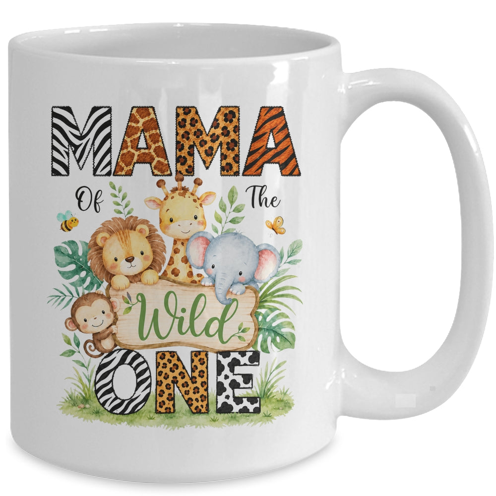 Mama Of The Wild One First Birthday Boy Jungle Safari Mug | teecentury