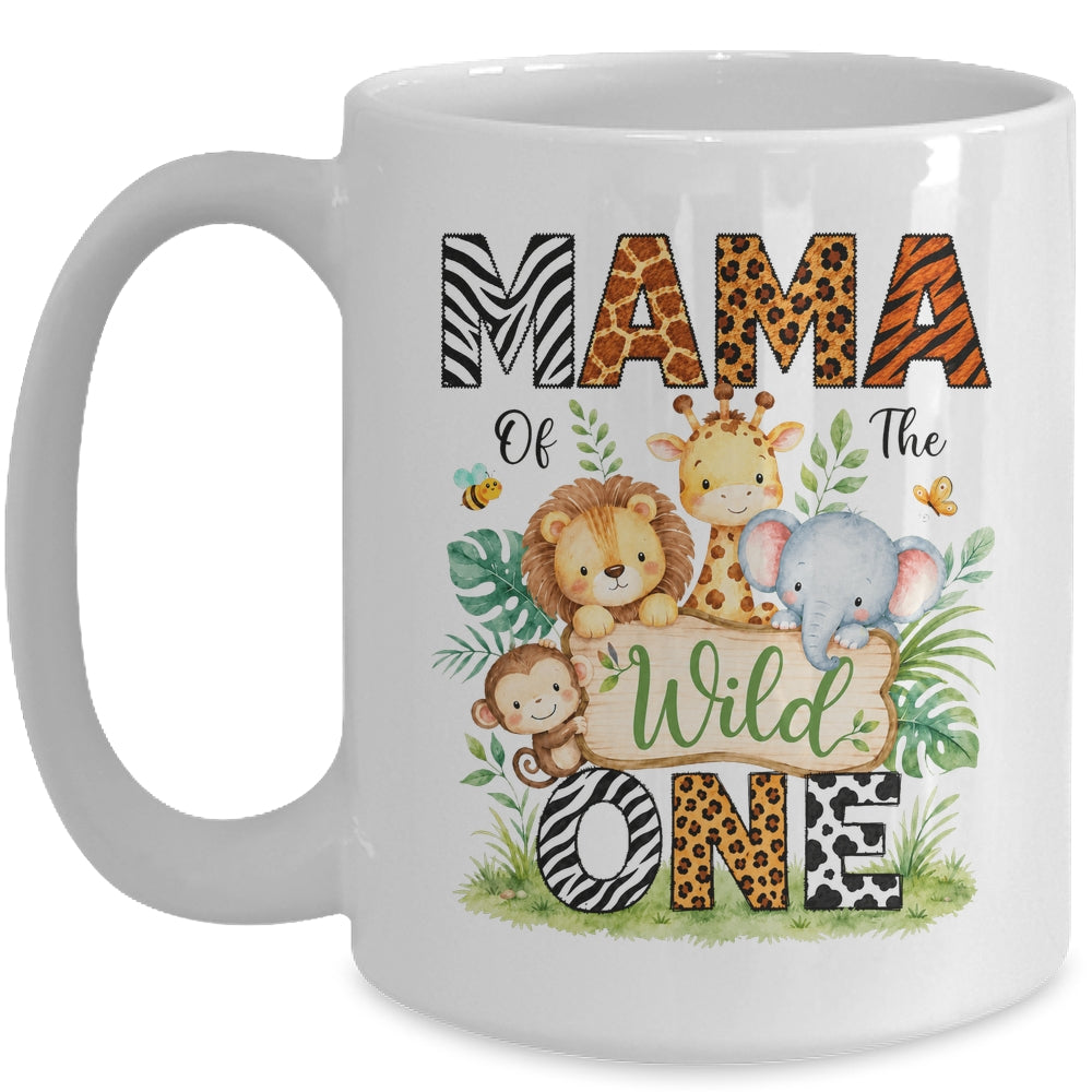 Mama Of The Wild One First Birthday Boy Jungle Safari Mug | teecentury