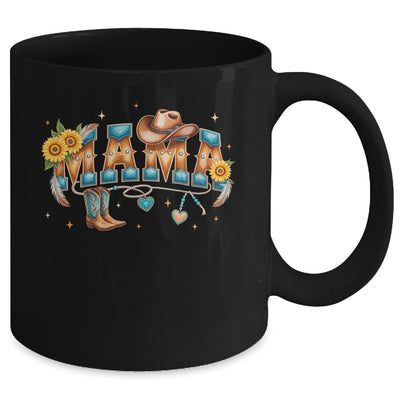 Mama Western Retro Groovy Cowgirl Women Rodeo Mothers Day Mug | teecentury