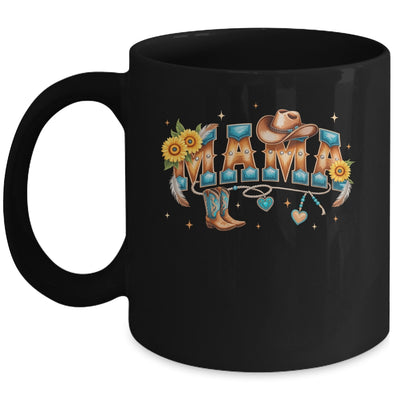 Mama Western Retro Groovy Cowgirl Women Rodeo Mothers Day Mug | teecentury