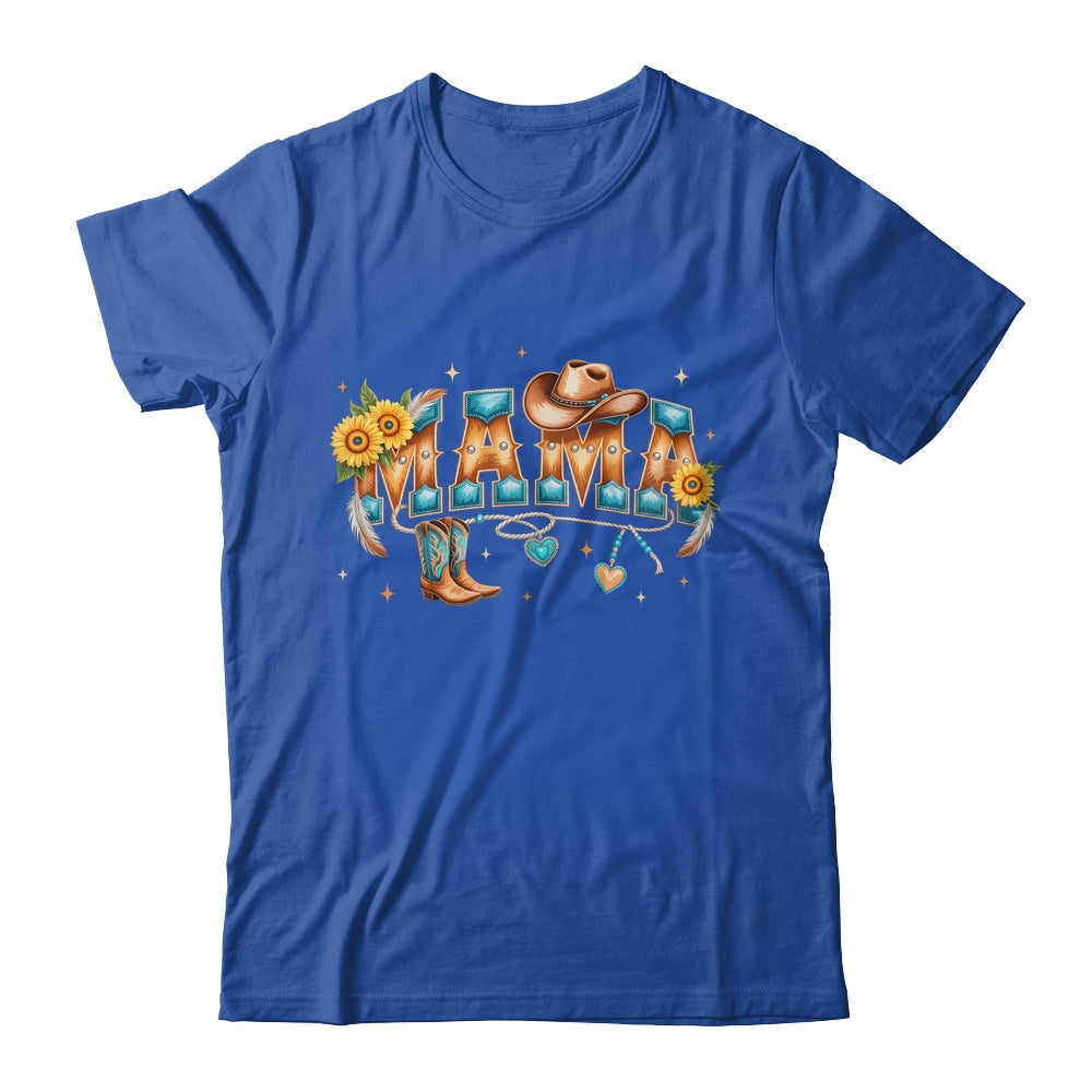 Mama Western Retro Groovy Cowgirl Women Rodeo Mothers Day Shirt & Tank Top | teecentury