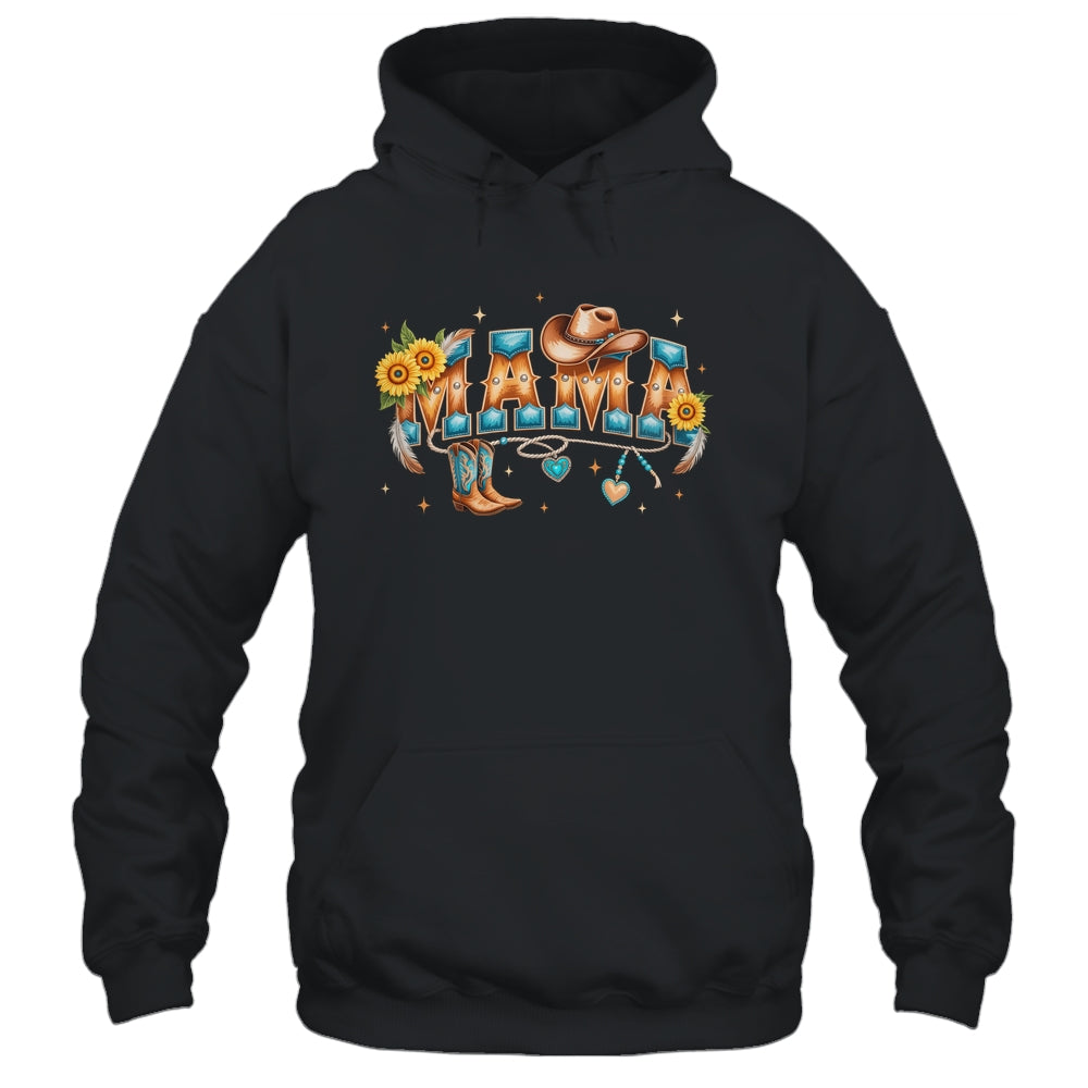 Mama Western Retro Groovy Cowgirl Women Rodeo Mothers Day Shirt & Tank Top | teecentury