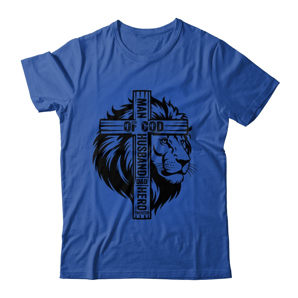 Man Of God Christian Dad For Husband Lion Men Father's Day Shirt & Hoodie | teecentury
