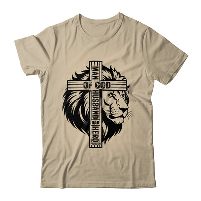 Man Of God Christian Dad For Husband Lion Men Father's Day Shirt & Hoodie | teecentury