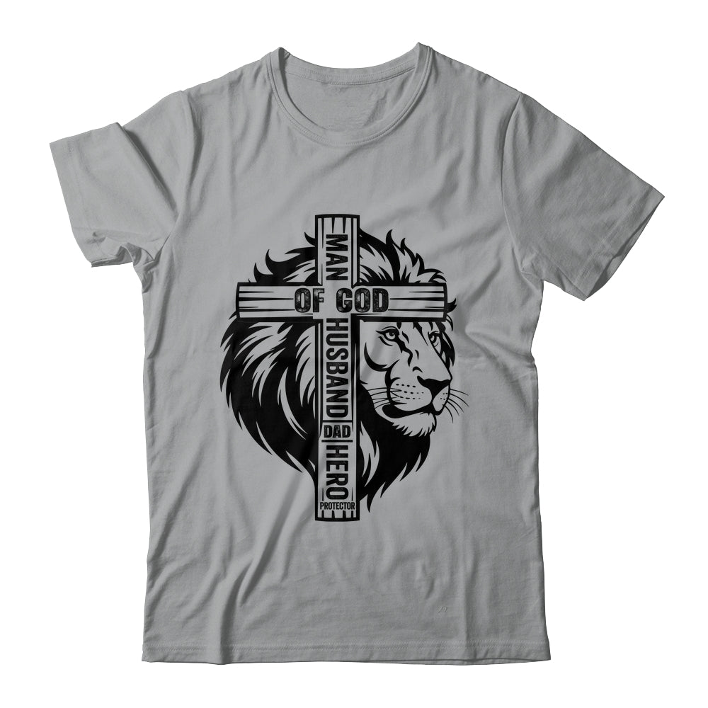 Man Of God Christian Dad For Husband Lion Men Father's Day Shirt & Hoodie | teecentury