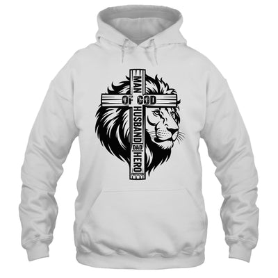 Man Of God Christian Dad For Husband Lion Men Father's Day Shirt & Hoodie | teecentury