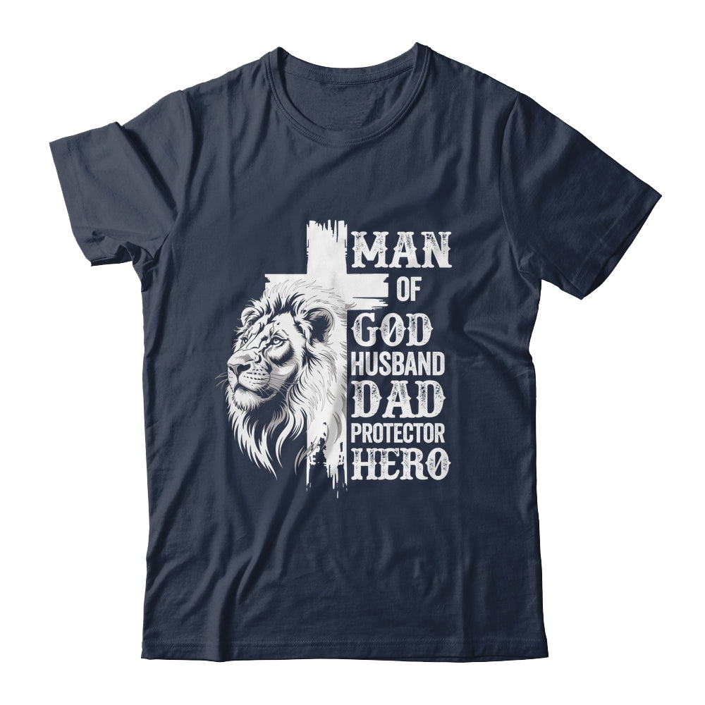 Man Of God Dad Husband Protector Hero Christian Father's Day Shirt & Hoodie | teecentury