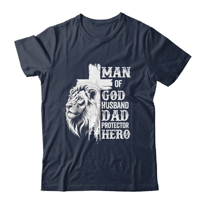 Man Of God Dad Husband Protector Hero Christian Father's Day Shirt & Hoodie | teecentury