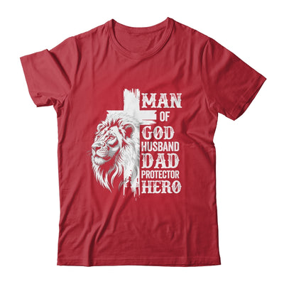 Man Of God Dad Husband Protector Hero Christian Father's Day Shirt & Hoodie | teecentury