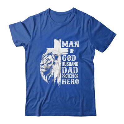 Man Of God Dad Husband Protector Hero Christian Father's Day Shirt & Hoodie | teecentury