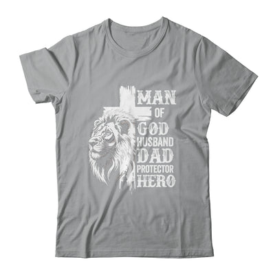 Man Of God Dad Husband Protector Hero Christian Father's Day Shirt & Hoodie | teecentury