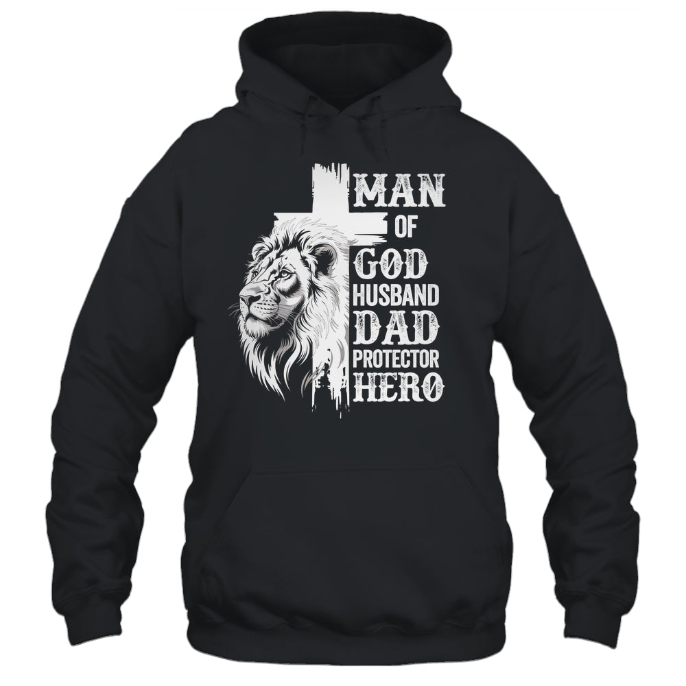 Man Of God Dad Husband Protector Hero Christian Father's Day Shirt & Hoodie | teecentury
