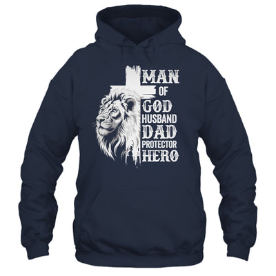 Man Of God Dad Husband Protector Hero Christian Father's Day Shirt & Hoodie | teecentury