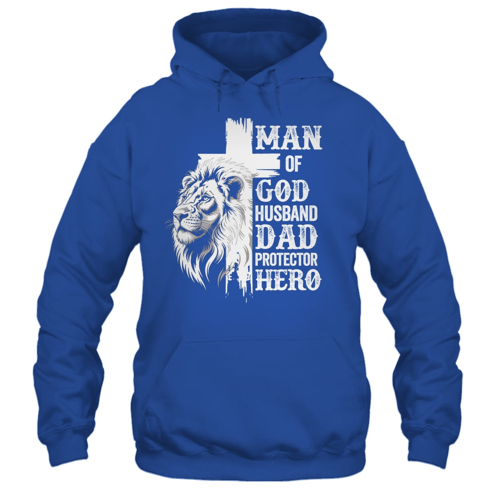 Man Of God Dad Husband Protector Hero Christian Father's Day Shirt & Hoodie | teecentury