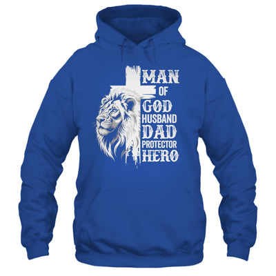 Man Of God Dad Husband Protector Hero Christian Father's Day Shirt & Hoodie | teecentury