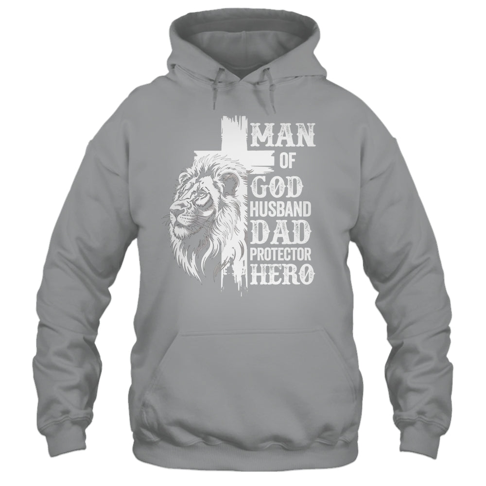 Man Of God Dad Husband Protector Hero Christian Father's Day Shirt & Hoodie | teecentury