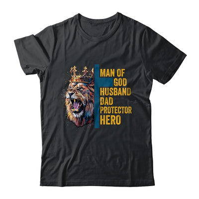 Man Of God Husband Dad Lion Religious Christian Father's Day Shirt & Hoodie | teecentury