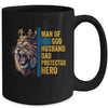 Man Of God Husband Dad Lion Religious Christian Father's Day Mug | teecentury