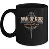 Man Of God Husband Dad Papa Cross Christian Fathers Day Mug | teecentury