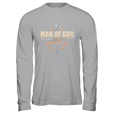 Man Of God Husband Dad Papa Cross Christian Fathers Day Shirt & Hoodie | teecentury