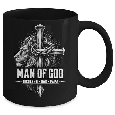 Man Of God Husband Dad Papa Lion Christian Father'S Day Men Mug | teecentury