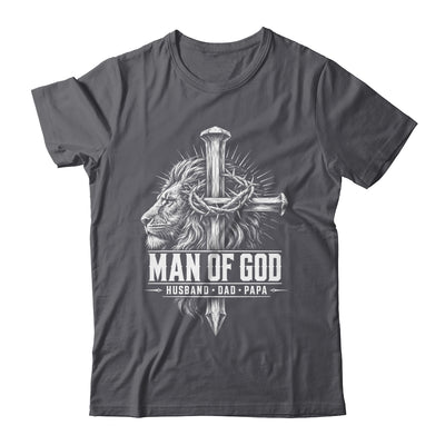 Man Of God Husband Dad Papa Lion Christian Father'S Day Men Shirt & Hoodie | teecentury