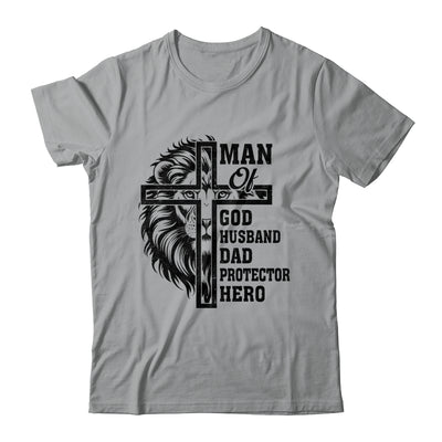 Man Of God Husband Dad Protector Hero Christian Father's Day Shirt & Hoodie | teecentury