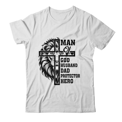 Man Of God Husband Dad Protector Hero Christian Father's Day Shirt & Hoodie | teecentury