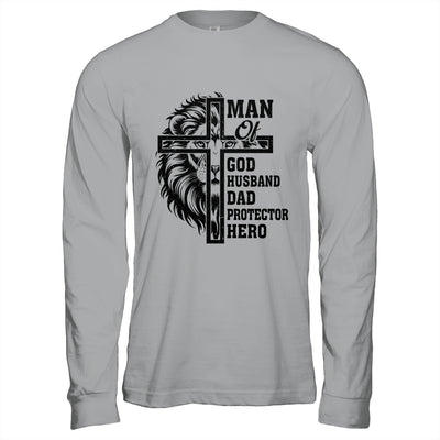 Man Of God Husband Dad Protector Hero Christian Father's Day Shirt & Hoodie | teecentury