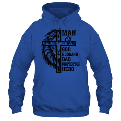 Man Of God Husband Dad Protector Hero Christian Father's Day Shirt & Hoodie | teecentury