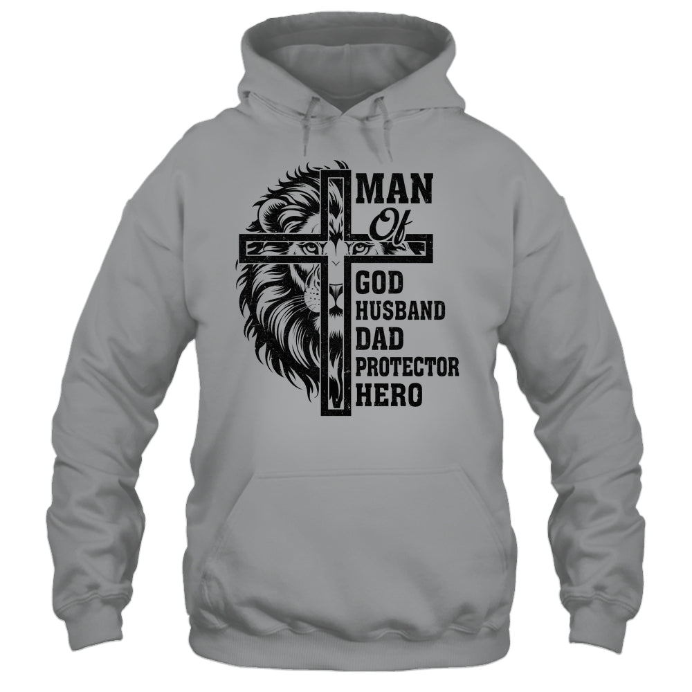 Man Of God Husband Dad Protector Hero Christian Father's Day Shirt & Hoodie | teecentury