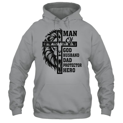 Man Of God Husband Dad Protector Hero Christian Father's Day Shirt & Hoodie | teecentury