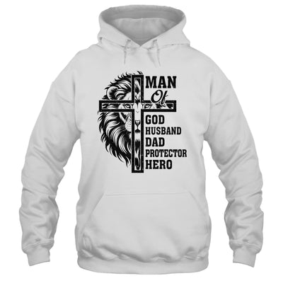 Man Of God Husband Dad Protector Hero Christian Father's Day Shirt & Hoodie | teecentury